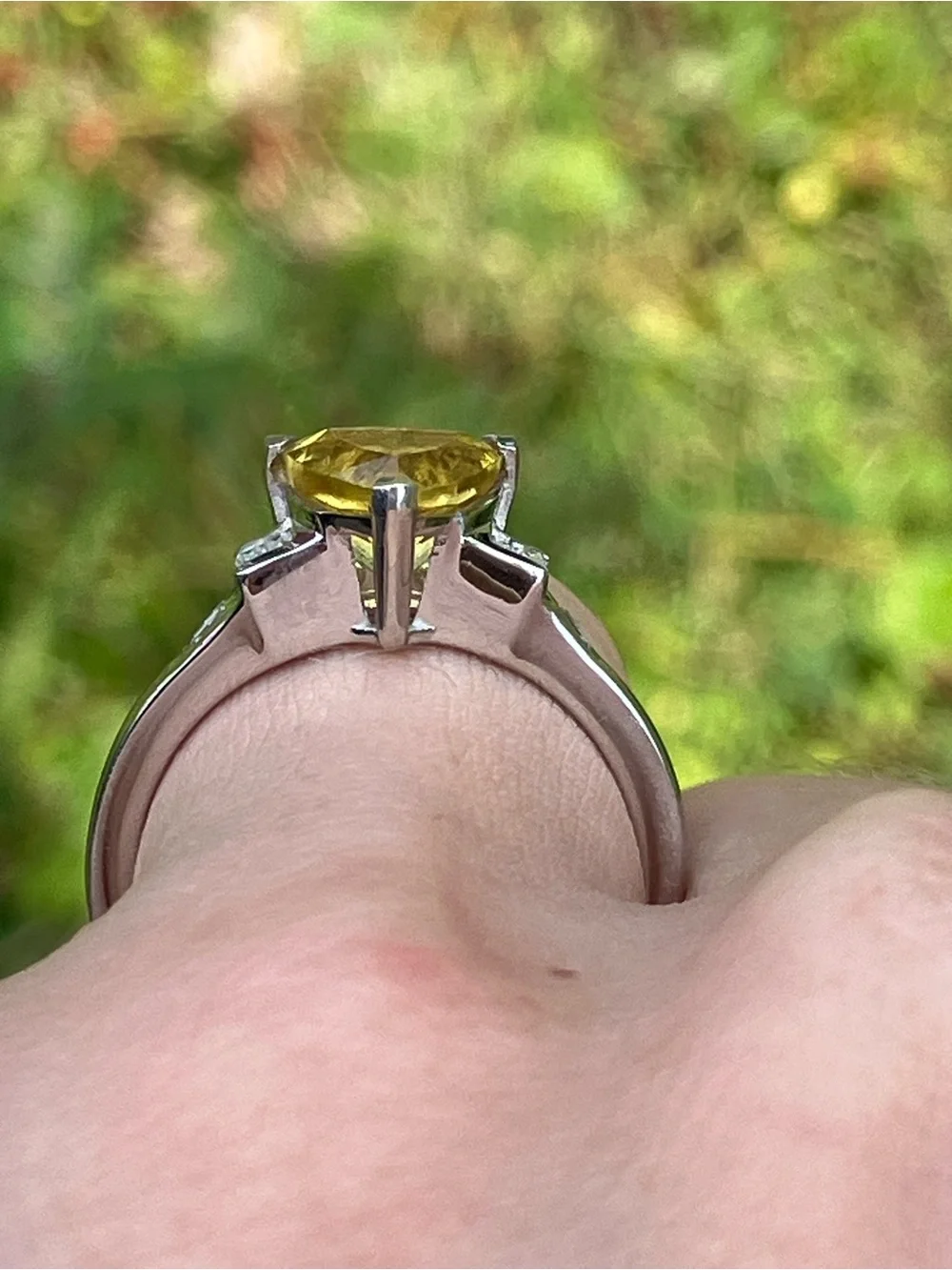 Golden Apatite Moissanite Ring Size 8